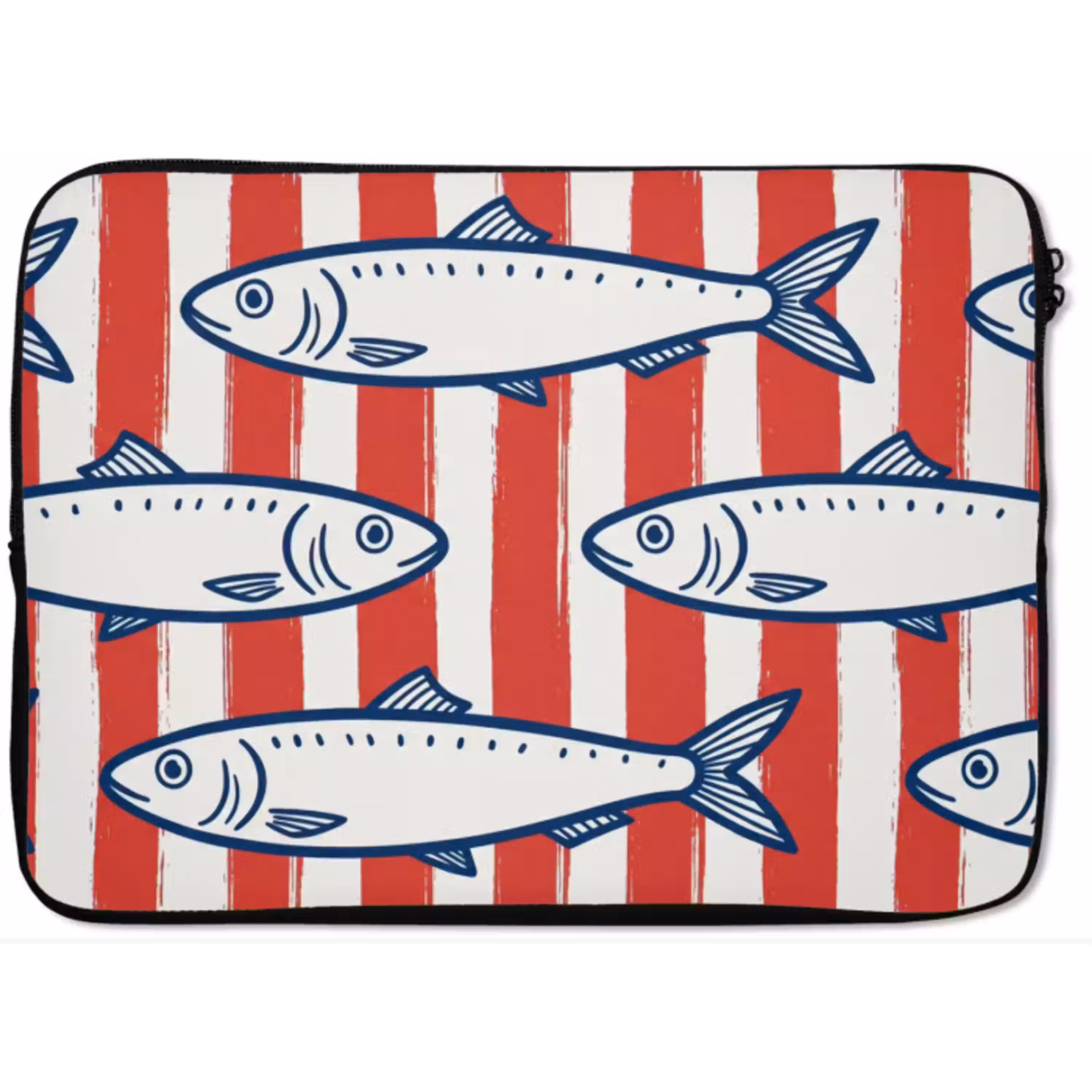 Vis - Patroon - Strepen - Illustratie - Rood laptophoes neopreen klein -zkaufland3dotto