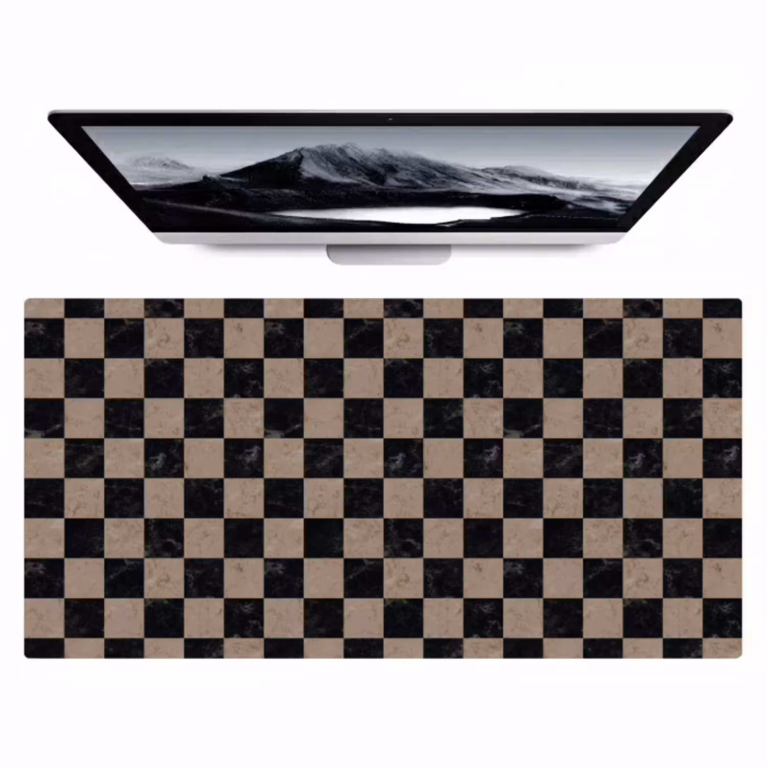 Patroon - Dambord - Marmer Muismat XXL klein 681 -zzz3d
