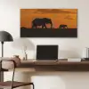 Olifanten - Savanne - Zonsondergang PET vilt middel -sfeer5