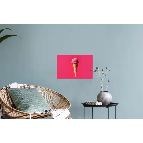 Schepijs - Roze - Hoorntje Muursticker klein -plant