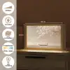 Bloesems - Wit - Boot - Minimalistisch Light Box met kabel (Tafellamp) klein -USP_websiteoverzichtNL