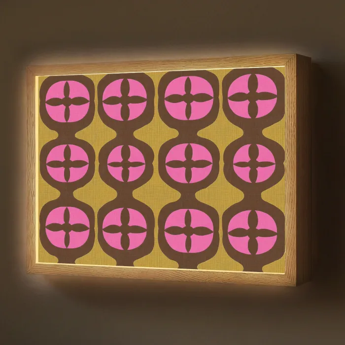 Modern - Patroon - Roze Light Box met batterij (Wandlamp) middel 907 -z3d_website
