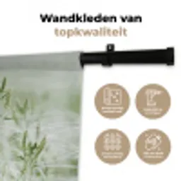Grassen - Minimalistisch - Groen Wandkleed katoen klein -sfeer2