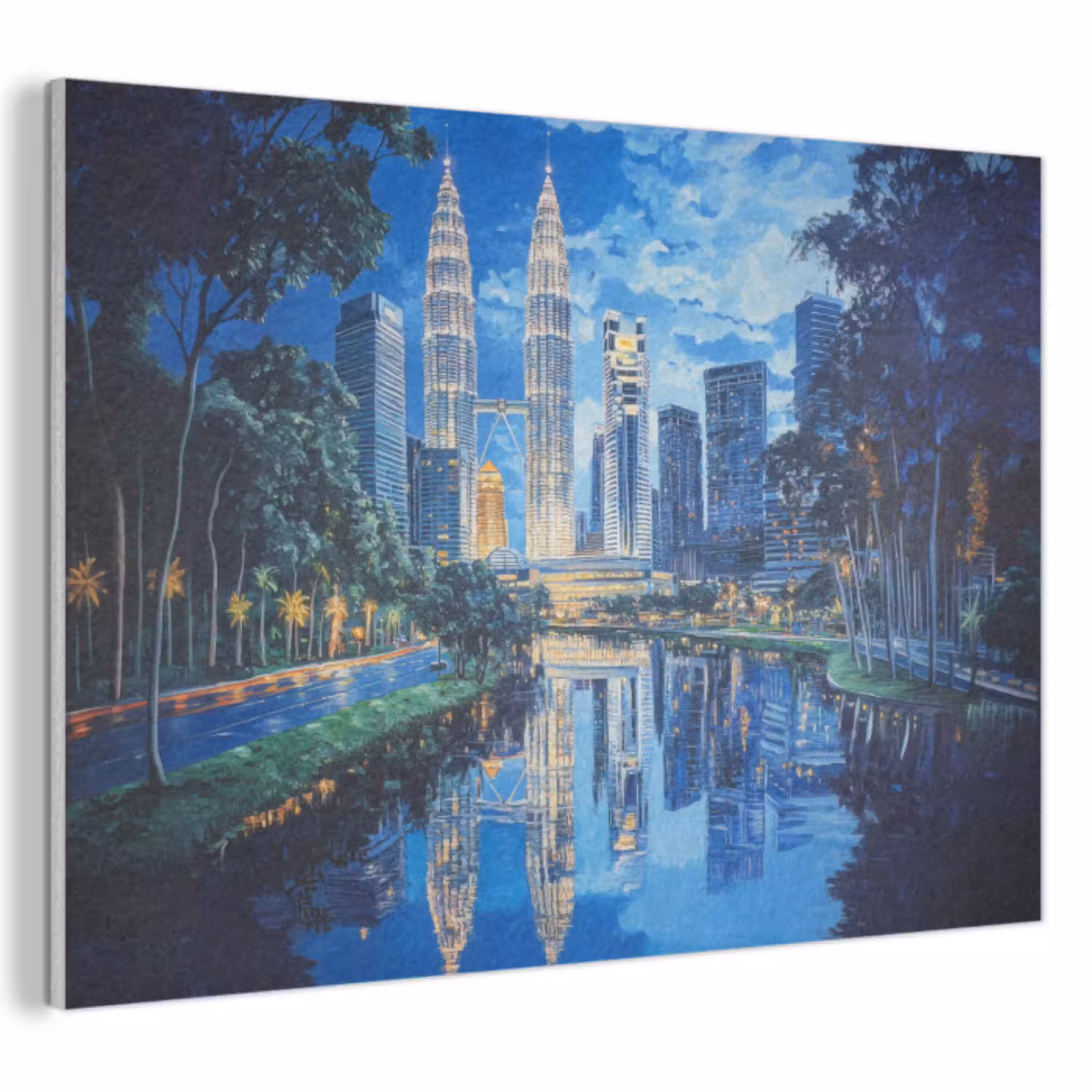Stad Kuala Lumpur - Skyline - Wolkenkrabbers - Water PET vilt klein -3d