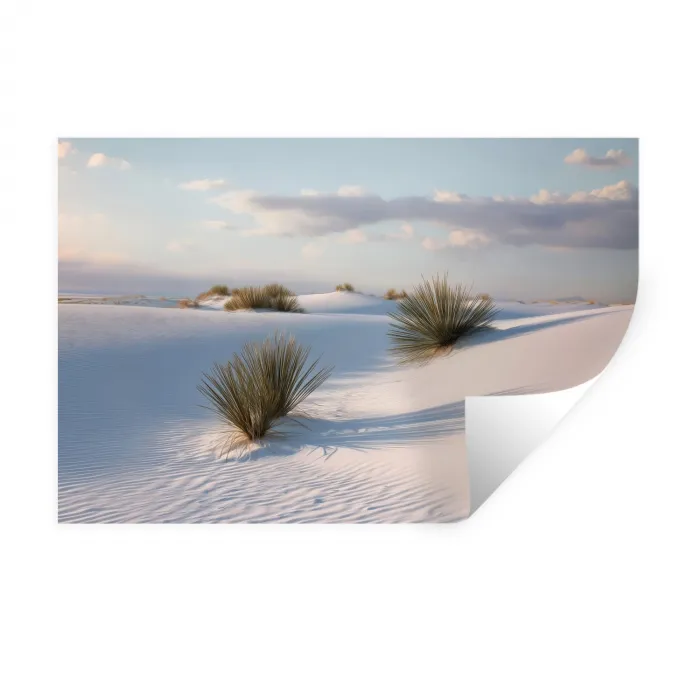 Duinen - Gras - Wolken - Beige Muursticker klein -3d