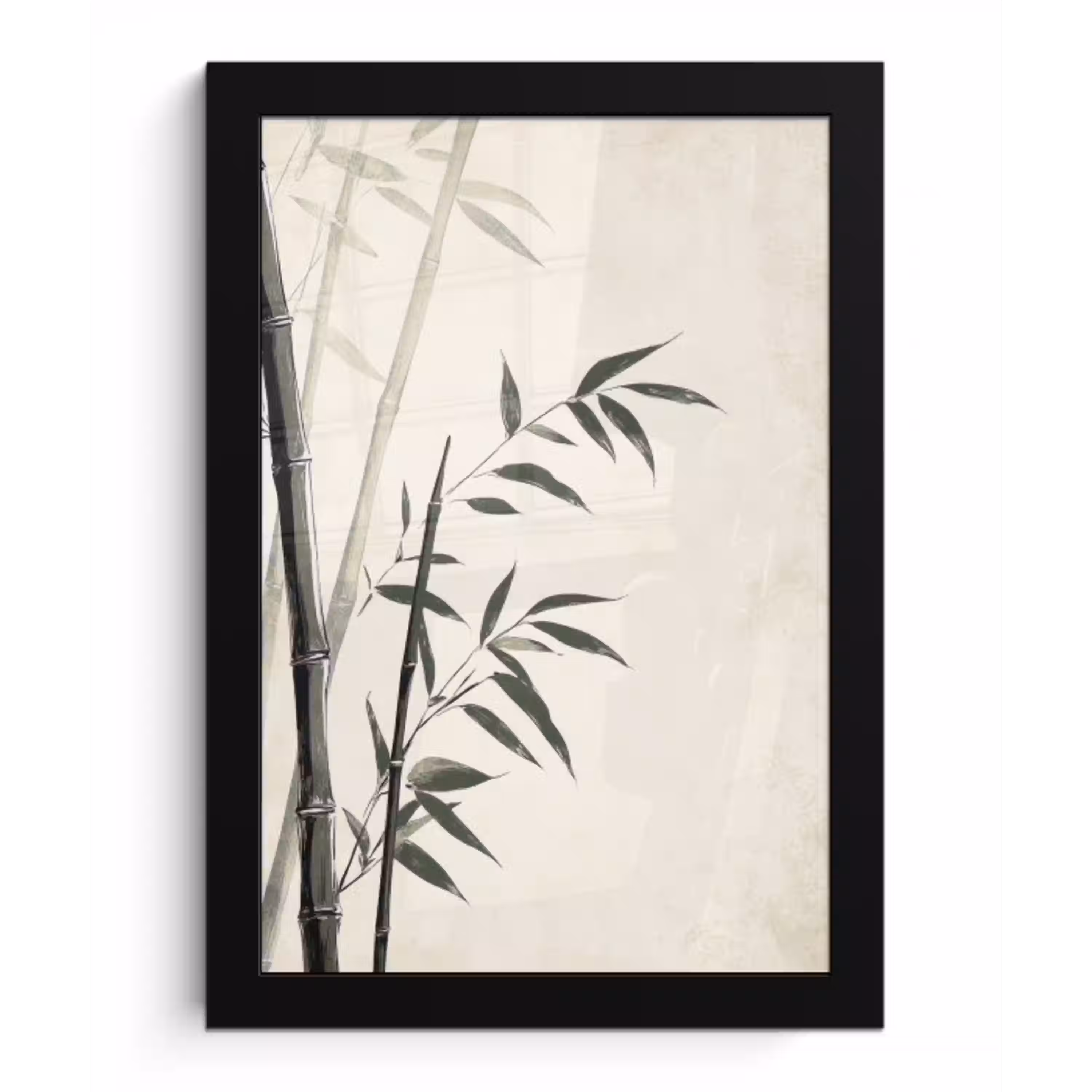 Japandi - Bamboe - Beige fotolijst zwart zonder passe partout klein -3d