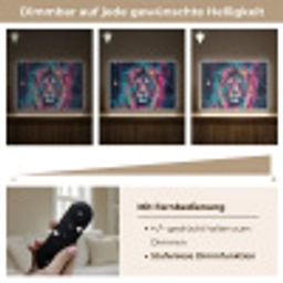Leeuw - Verf - Kleurrijk - Zwart - Dieren Light Box met batterij (Wandlamp) middel -USP_dimbaarDE