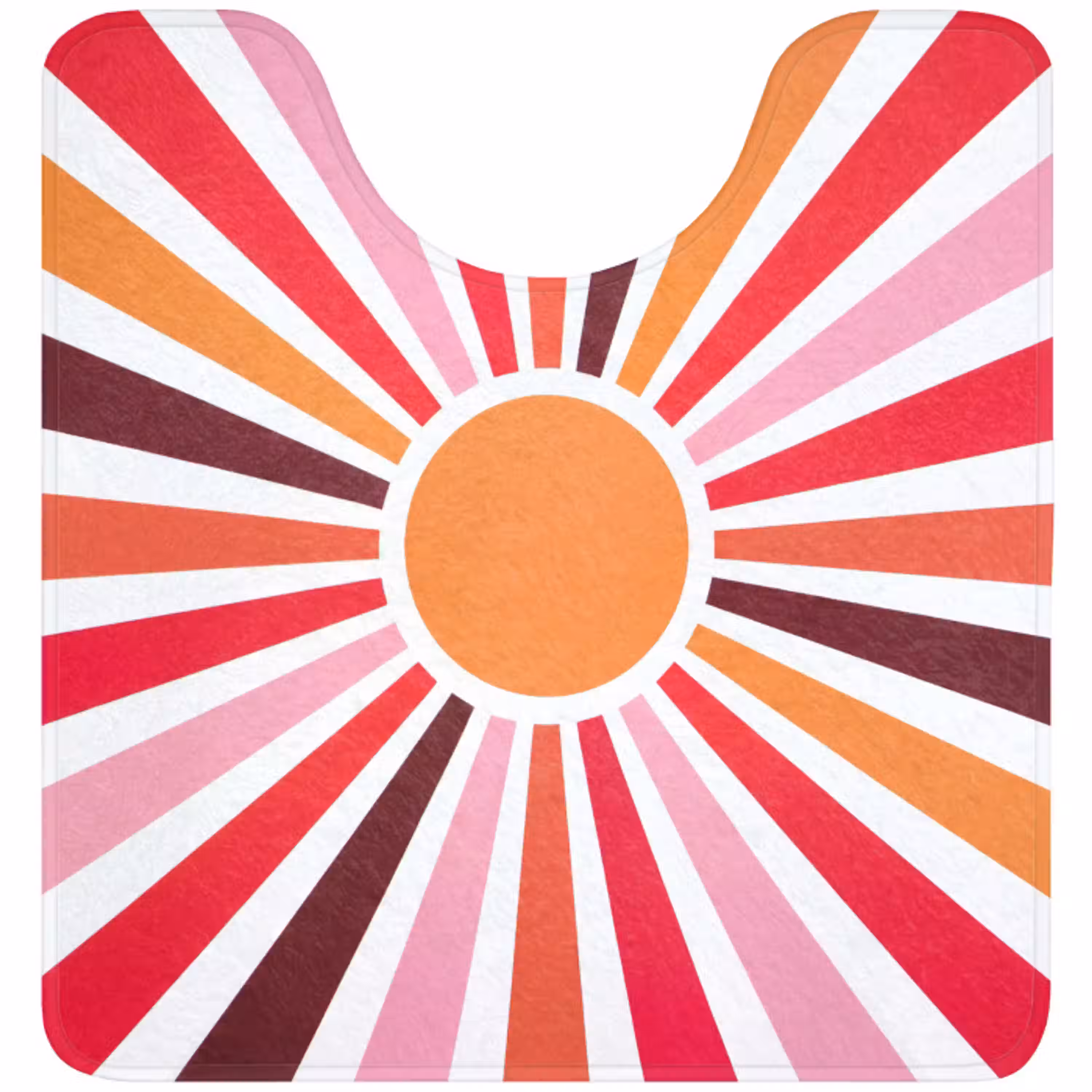 Zon - Stralen - Abstract - Kleurrijk WCmat U-uitsnede middel -3d