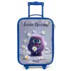 Paars Pluizig Vriendje met Madelief Kinderkoffer - Blauw klein -zz3dotto