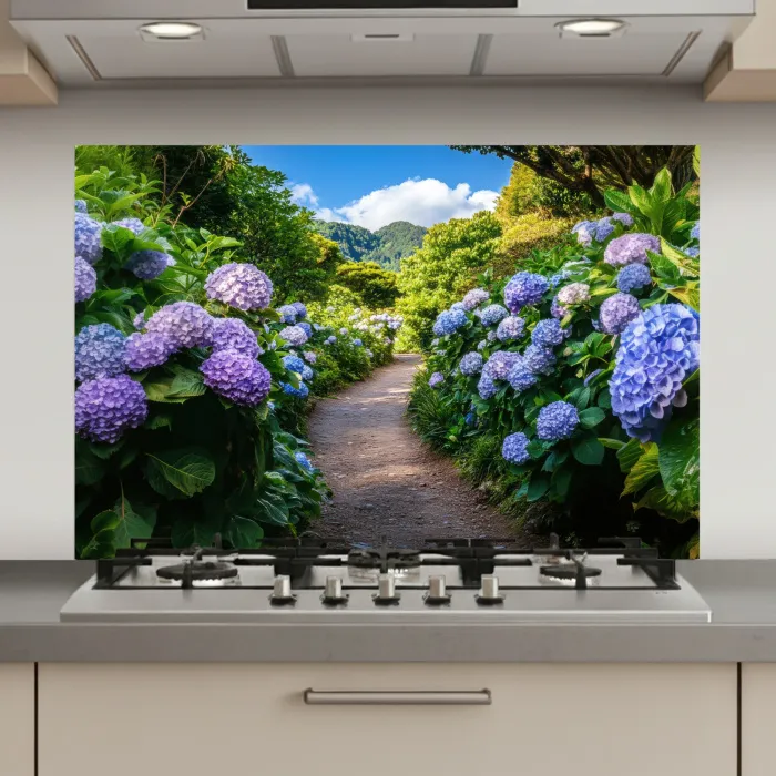 Hortsensia - Pad - Bloemen keuken achterwand spatscherm klein -3d_website