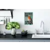 Roodborstje - Vogel - Blauw - Decoratie Muursticker klein -keuken