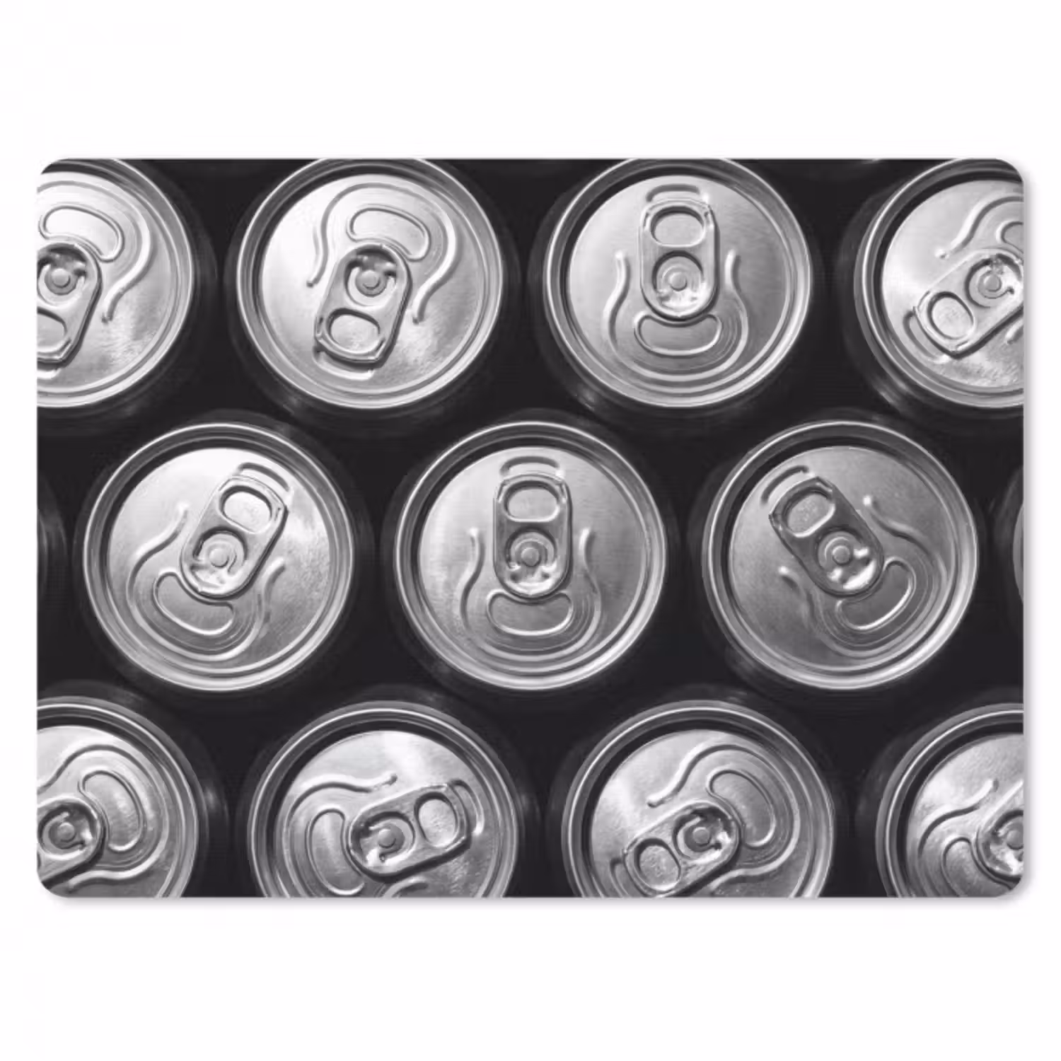 Mauspad - Dosen – Aluminium – Muster – Industrieller Stil – Silber