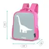 Blauw met Brachiosaurus dino Kinderrugzak - Roze middel -productfoto_formaten