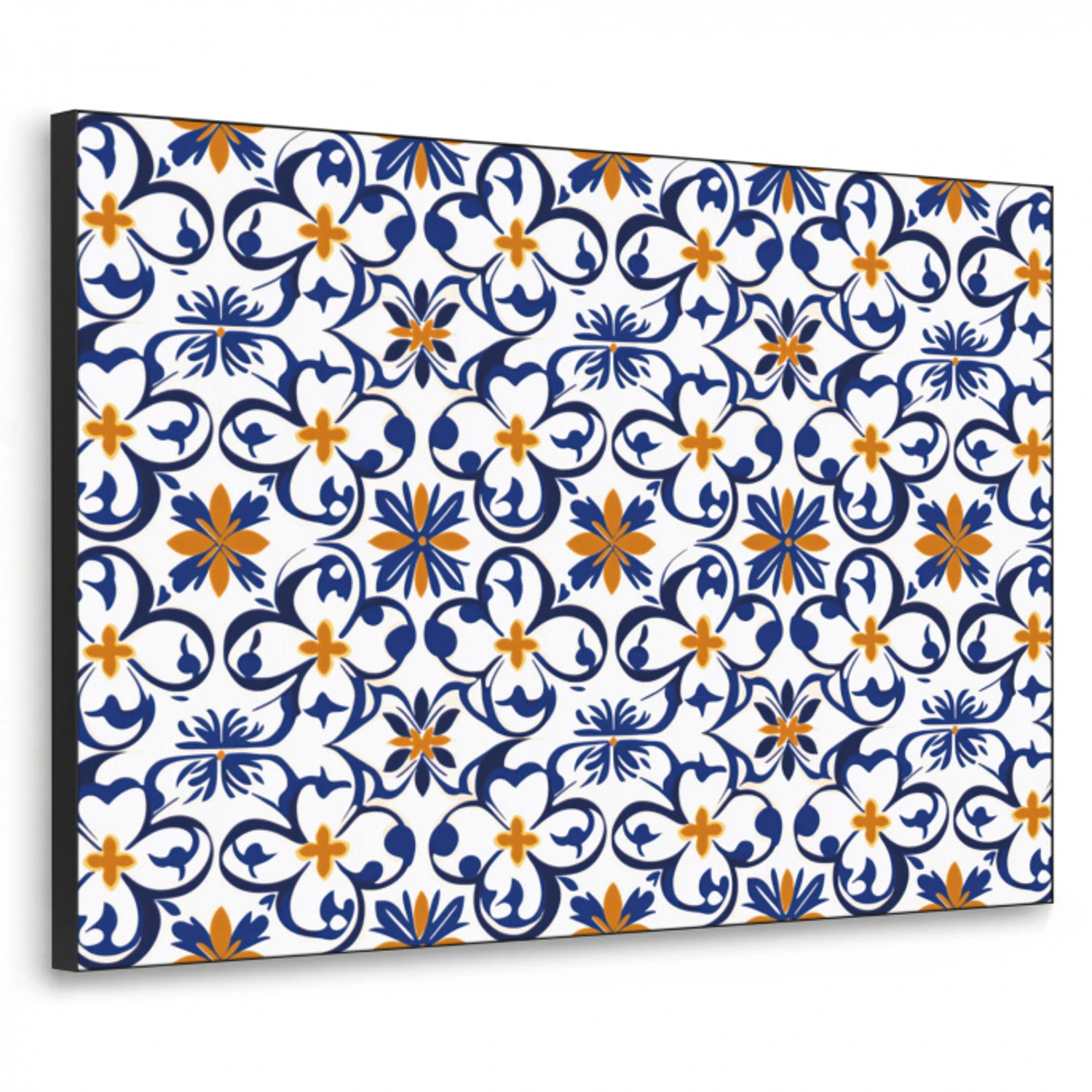 Patroon - Modern - Kleurrijk Textielframe zwart klein 947 -3d