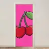 Kers - Roze - Fruit deurposter klein -3d_beige