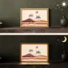Palmbomen - Abstract - Zon - Heuvels Light Box met kabel (Tafellamp) klein -sfeer3