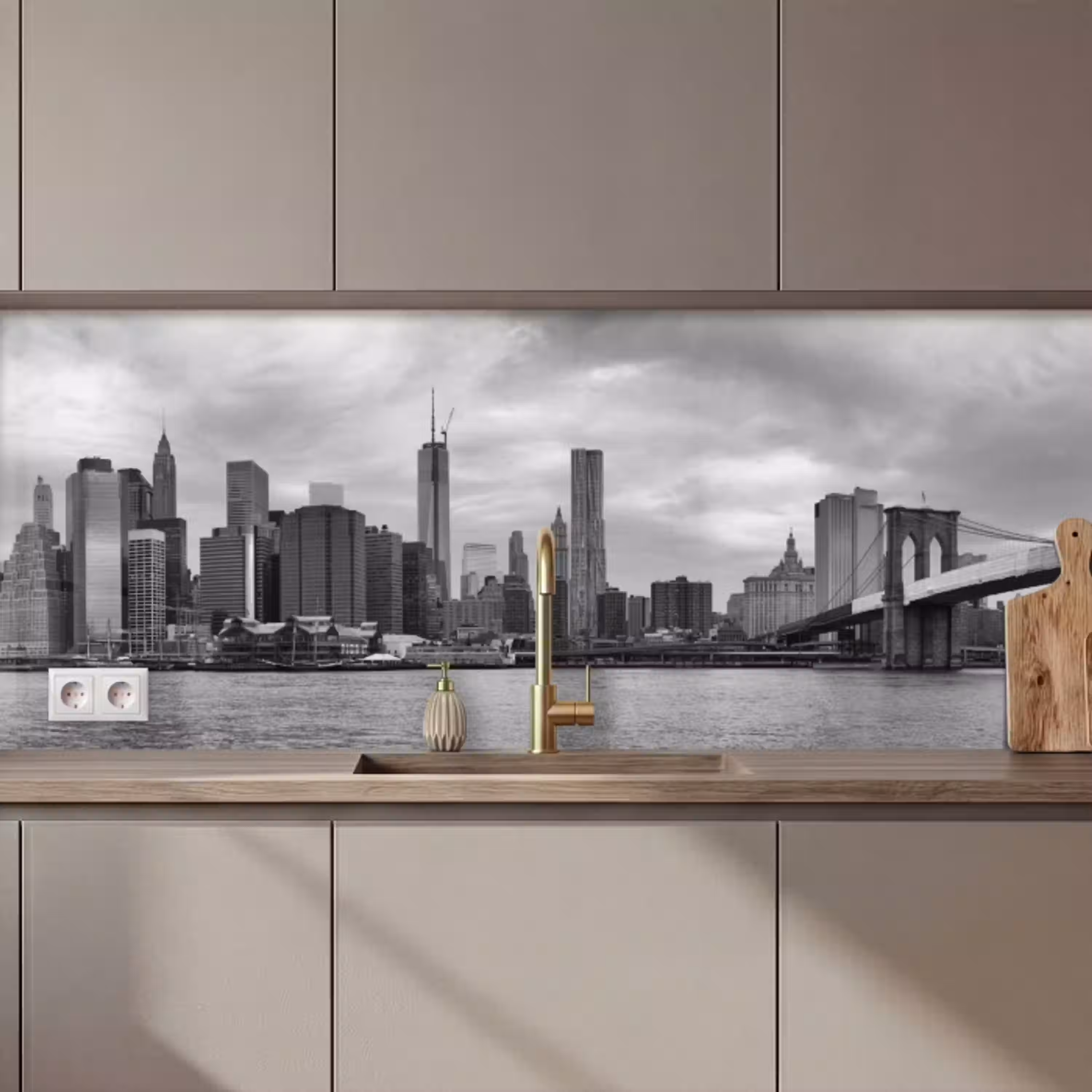 Skyline - Brug - Gebouwen - Kleurloos keuken achterwand 2 middel zz_3dshopping