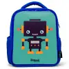 Zwarte robot met oranje accenten op een blauwe achtergrond Kinderrugzak - Blauw middel -3d