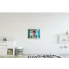 Zuilen - Sierlijke - Deur - Blauw textielposter latten blank klein -kinderkamer