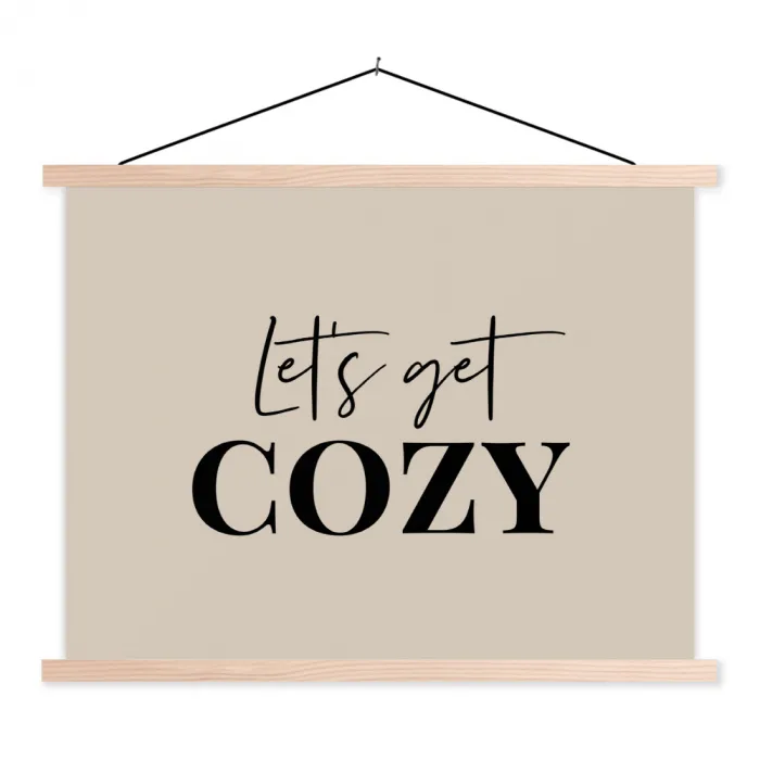 Beige - Winter - Quote - Cozy textielposter latten blank klein -3d
