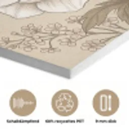 Bloemen - Patroon - Beige PET vilt klein -closeup_DE