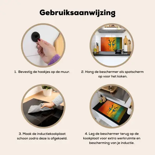 Dansen - Vrouwen - Verfstructuur Inductie beschemer met haakjes klein -ky-gebruik-nl