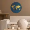 Wereldkaart - Goud - Donkerblauw Akoestische PET Vilt - Rond klein -sfeer1