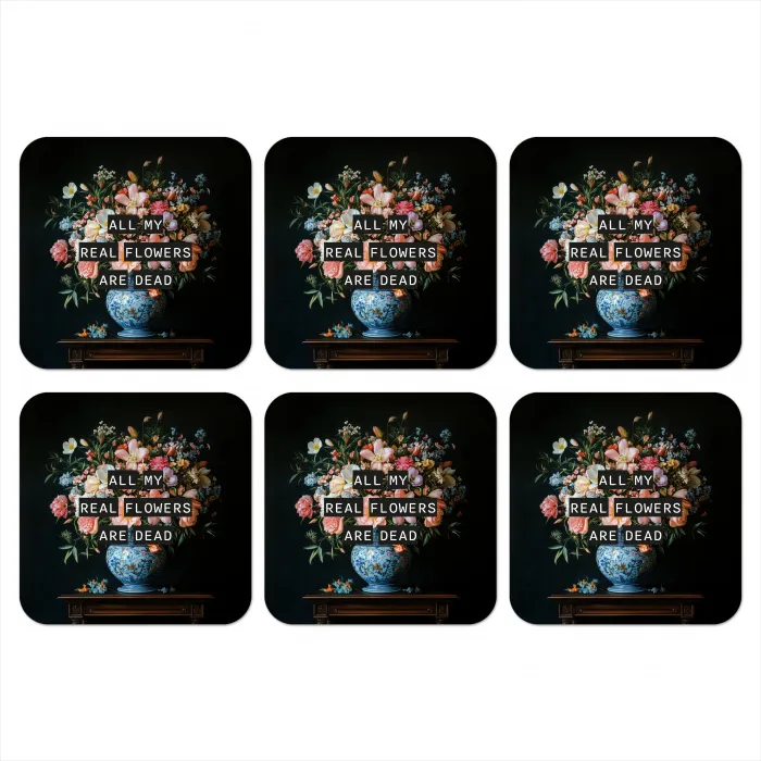 Bloemen - Art - Pastel - Quotes onderzetter kurk middel -3d