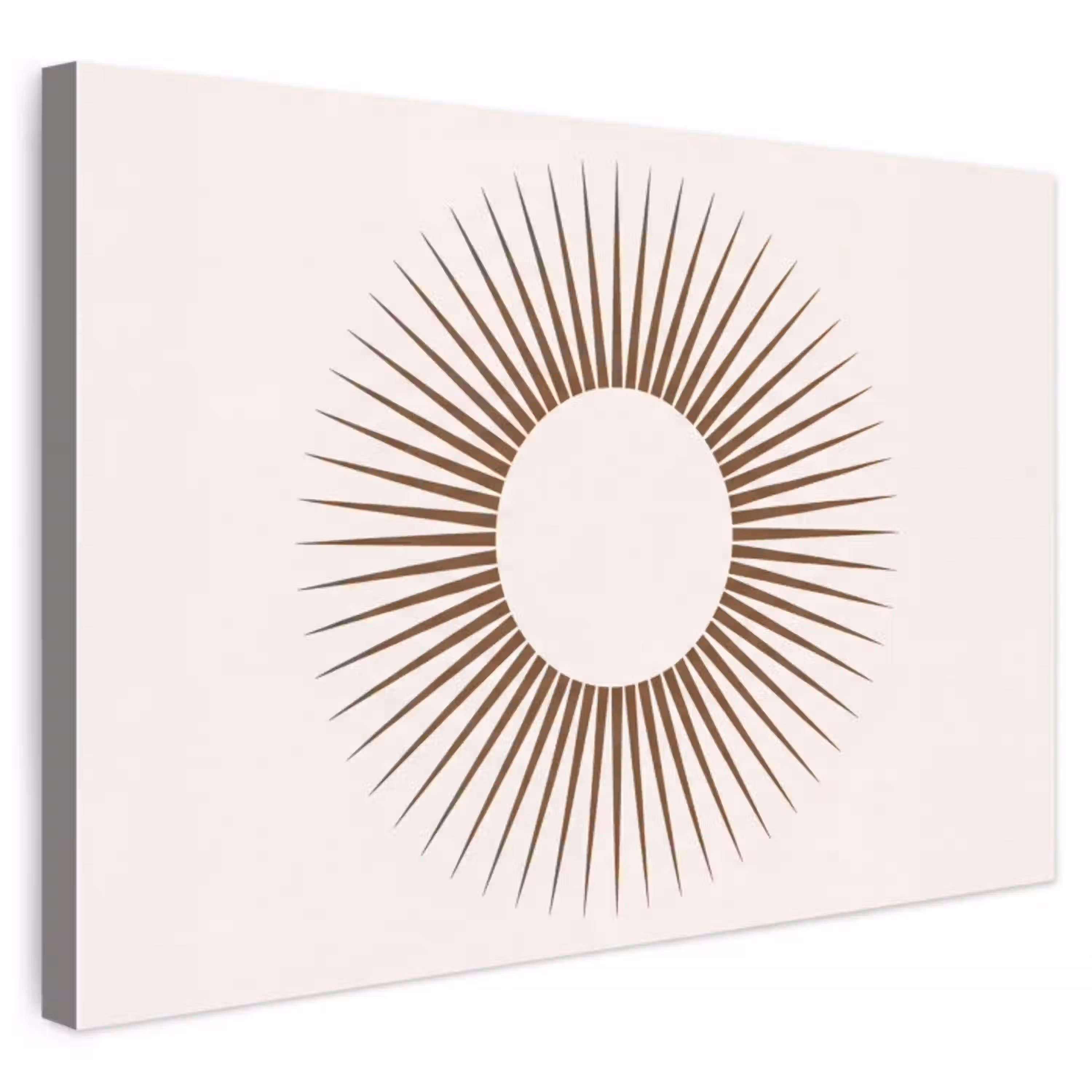 Abstract - Zon - Symbool - Modern - Beige Tuinposter op houten frame 2 cm dik klein -3d