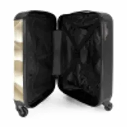 Lijnen - Golvend - Crème NBS - Handbagage koffer - Volwassenen Unisex middel -binnenkant