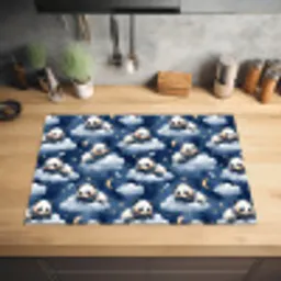Panda's - Slapen - Blauw Inductie beschermer vinyl 3mm klein 276 -sfeer5
