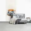 Theekop - Bladeren - Blauw fotobehang vinyl groot -slaapkamer