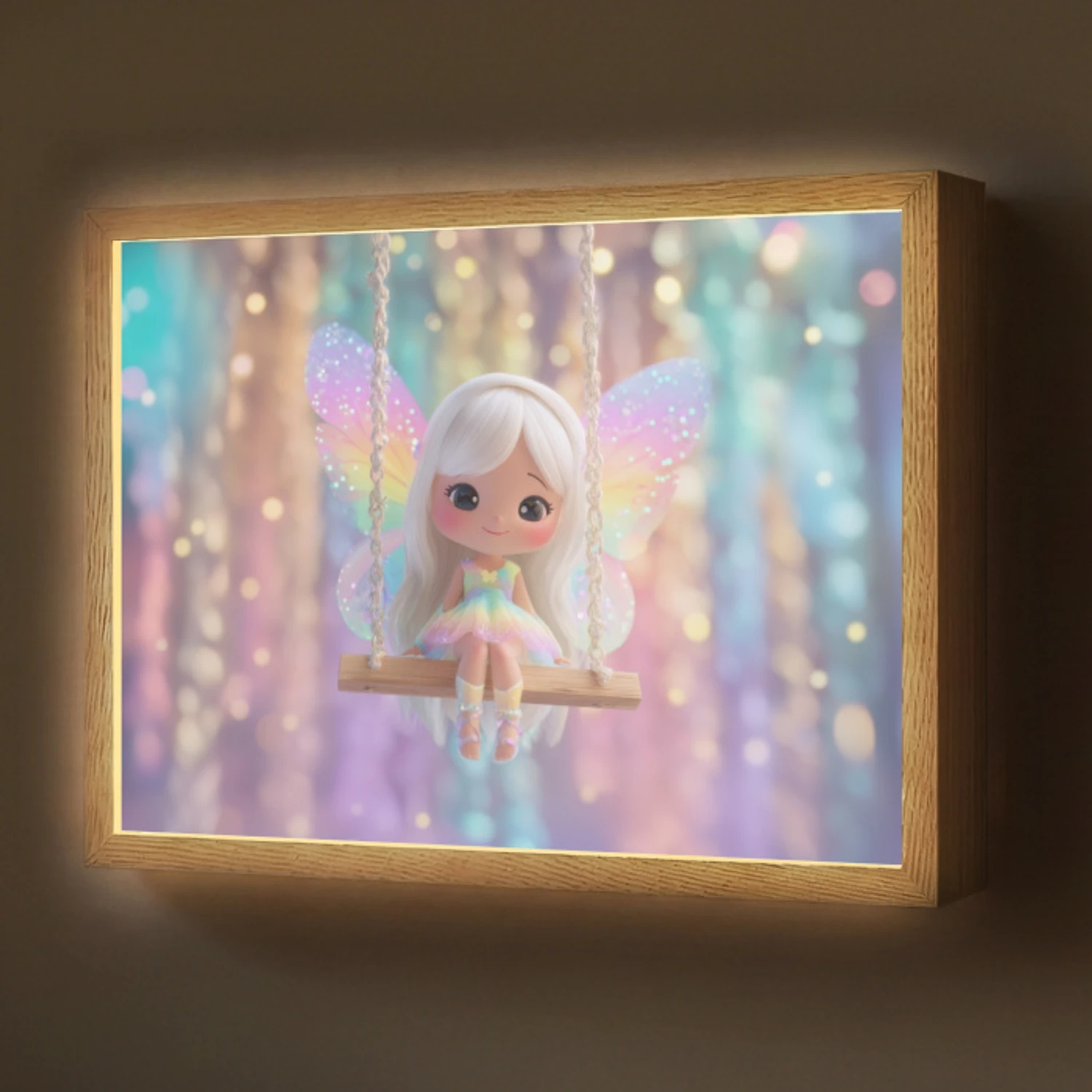 Fee - Schommel - Paars - Glinsters Light Box met batterij (Wandlamp) middel -z3d_website