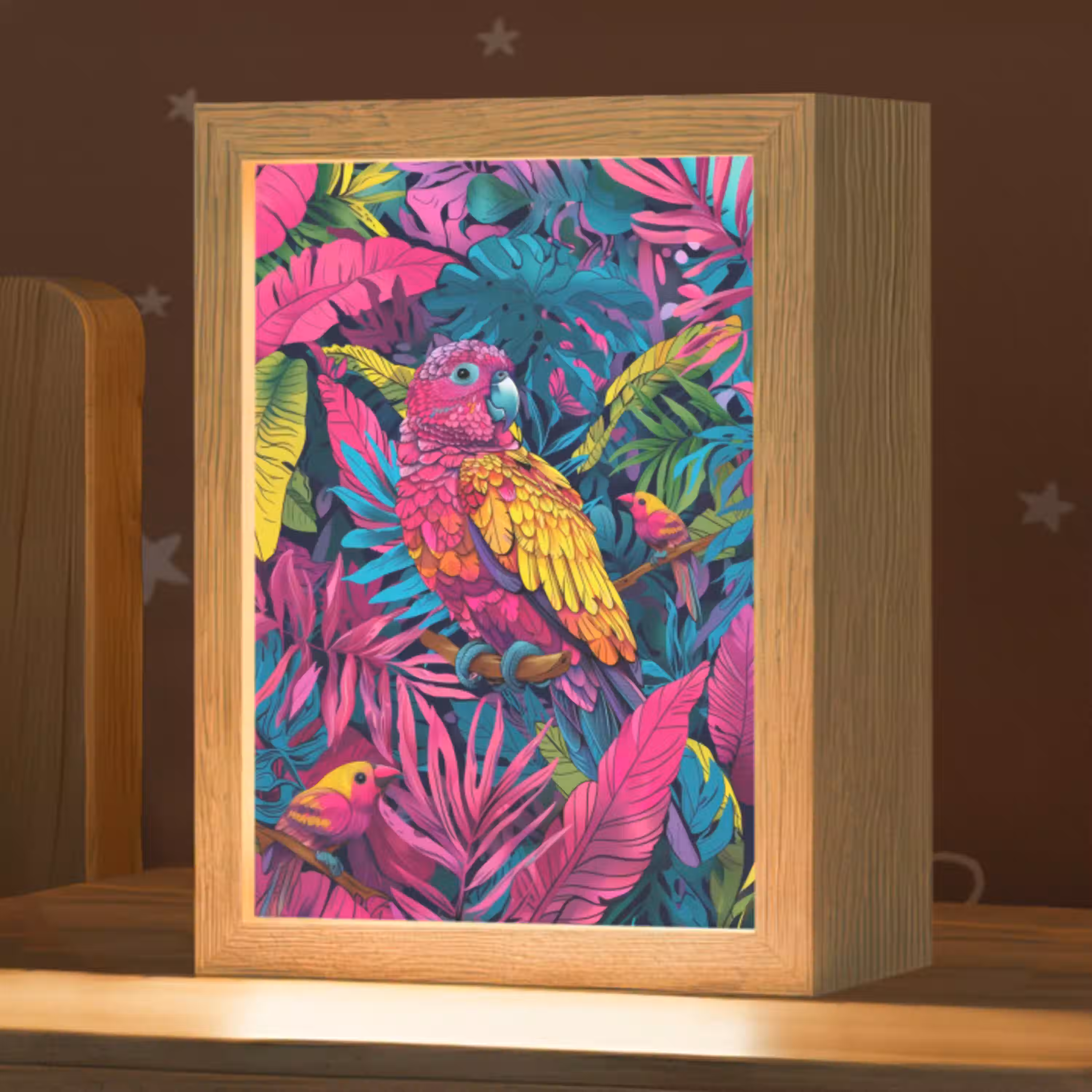 Papegaai - Tropisch - Jungle - Kleurrijk Light Box met kabel klein -zzz_3d_website