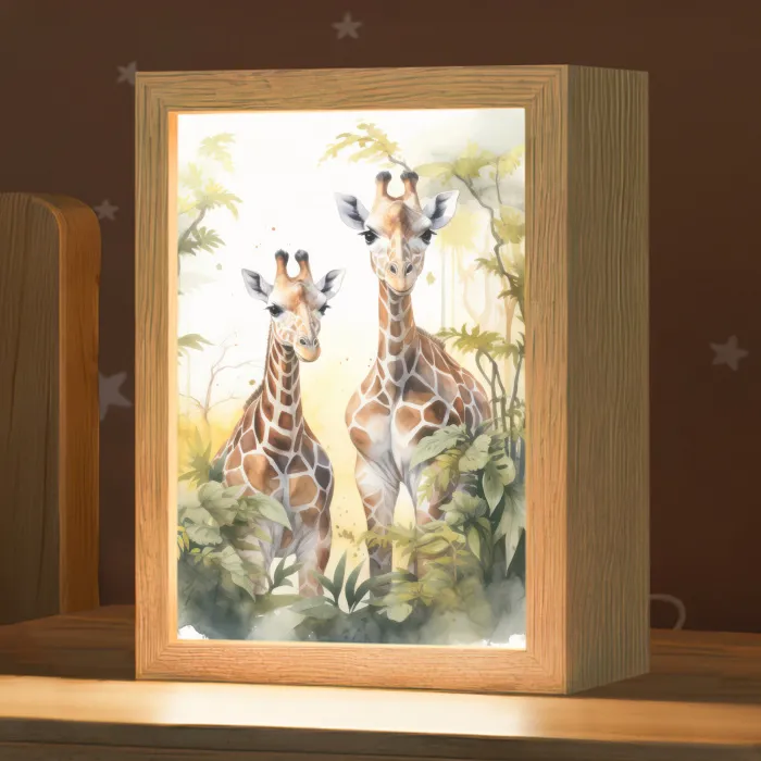 Giraffe - Wilde dieren - Natuur - Kinderen Light Box met kabel klein -zzz_3d_website