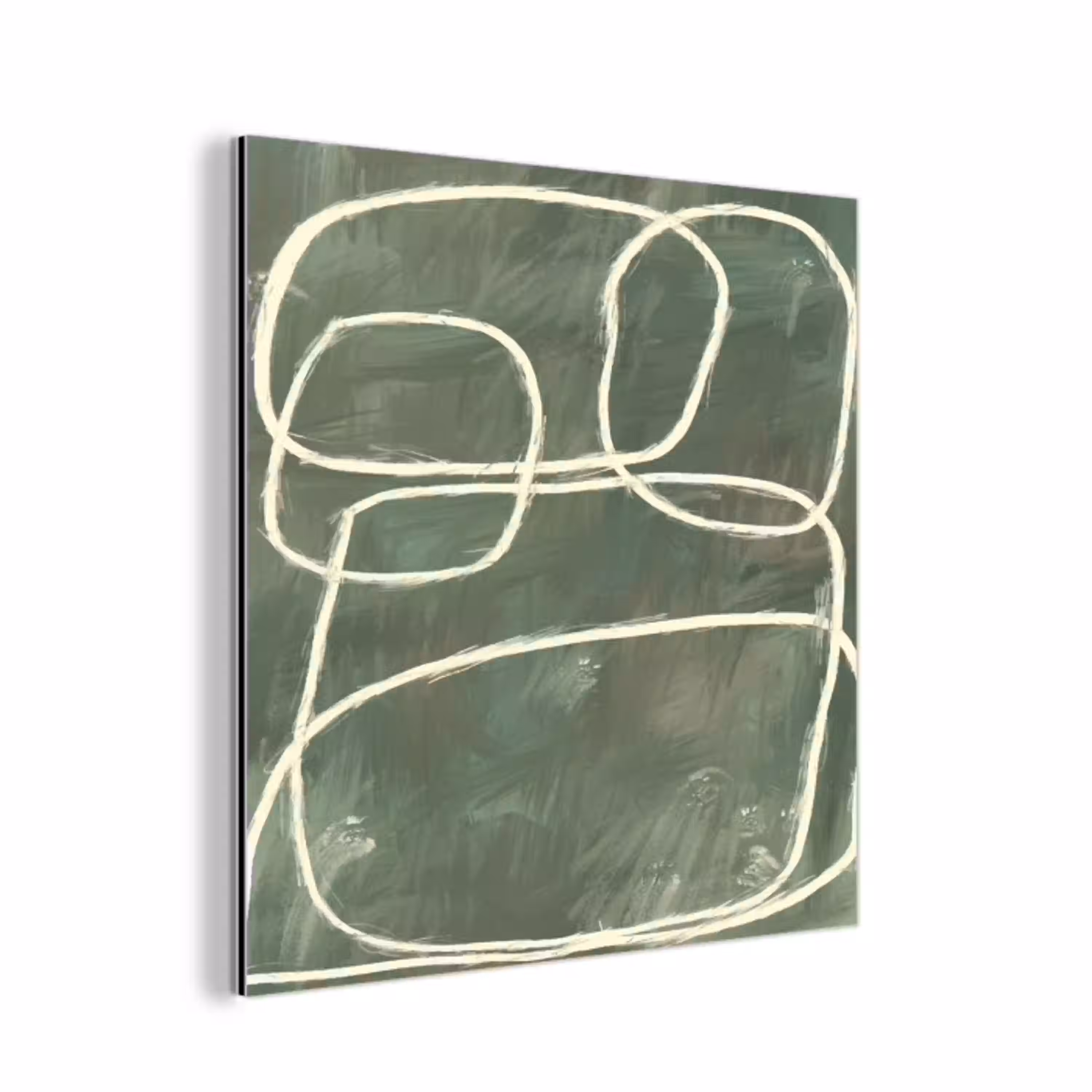 Abstract - Groen - Kunst - Modern aluminium wit klein -3d