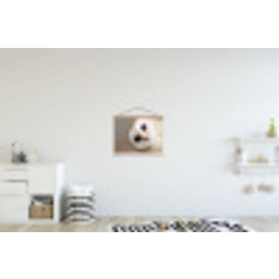 Uil - Bruin - Wit textielposter latten blank klein -kinderkamer