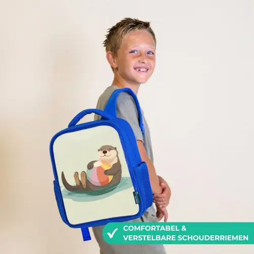 Otter - Strandbal - Kleurrijk Kinderrugzak - Blauw middel -sfeer3_NL