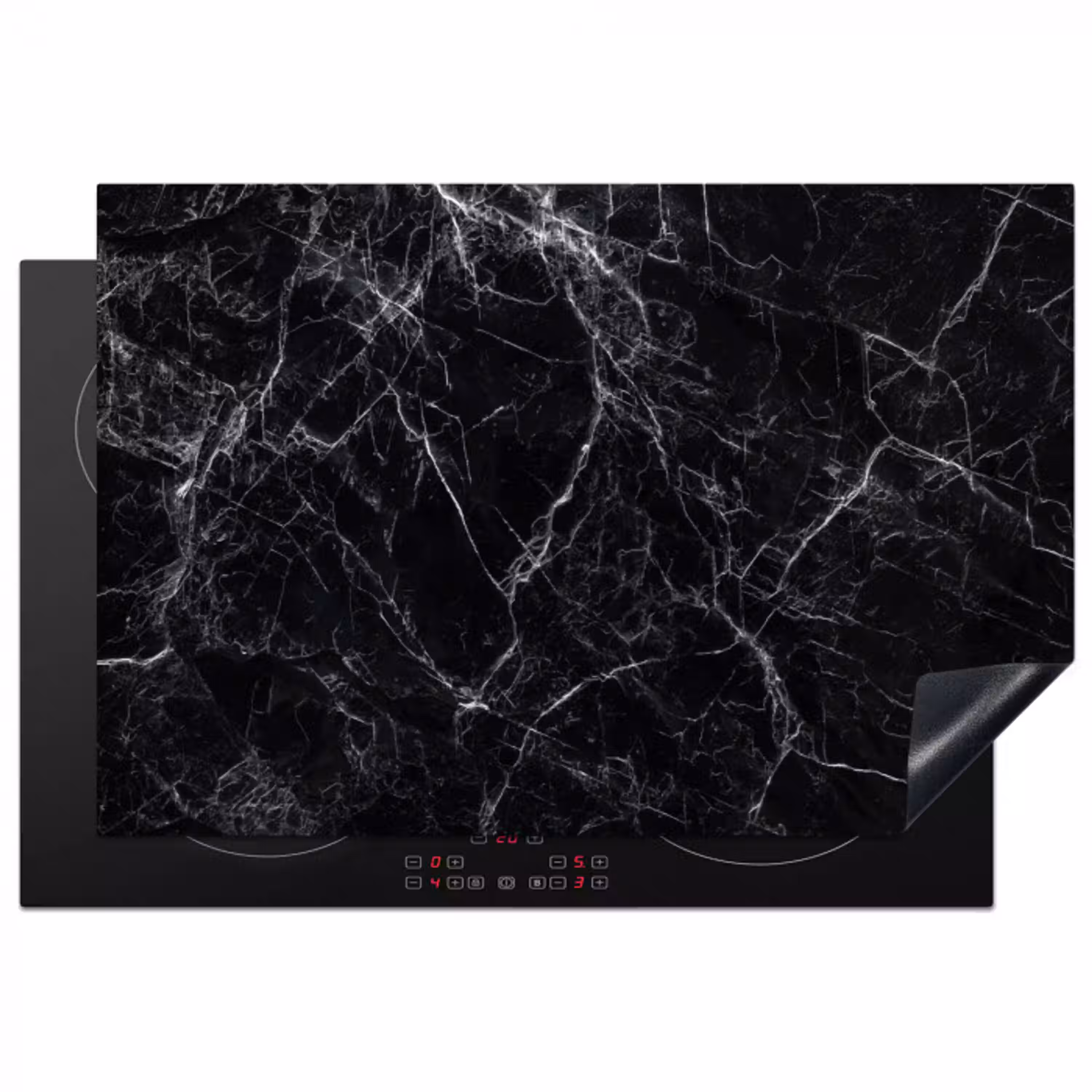 Bliksemschicht door Zwart Marmer Inductie beschermer vinyl 3mm klein -3d