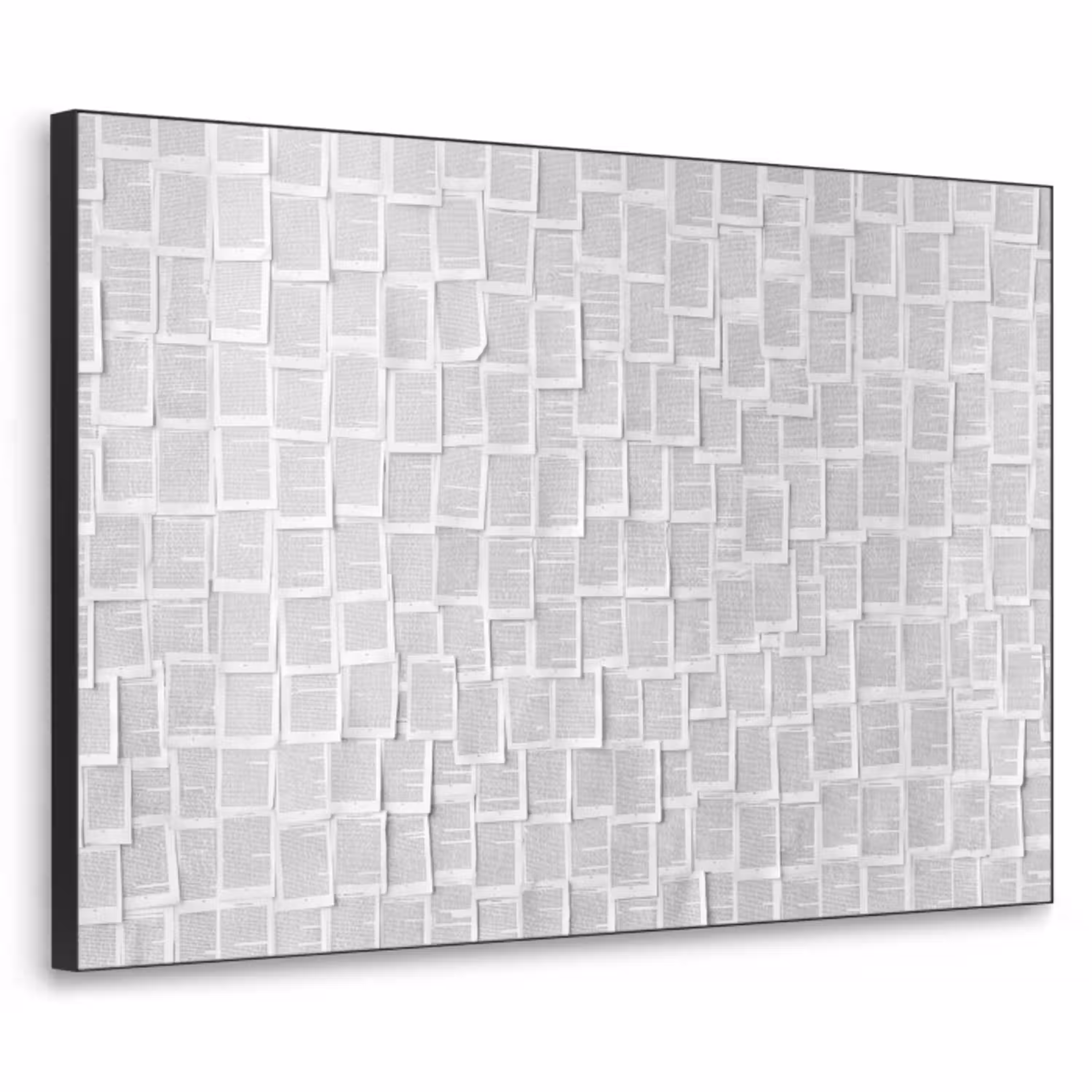 Papier - Overlappend - Textuur - Modern - Wit Textielframe zwart klein -3d