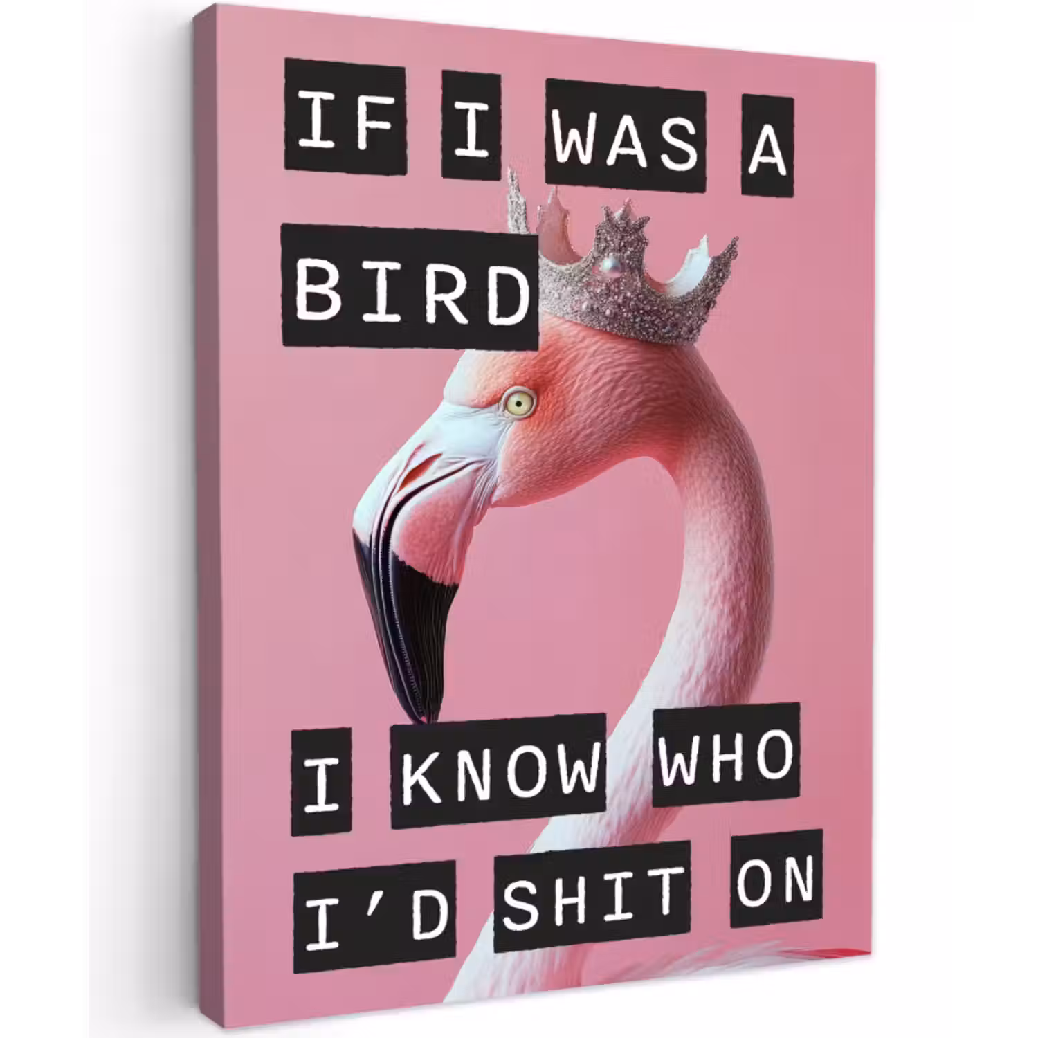 Canvas schilderij - Flamingo - Roze - Vogel - Decoratie