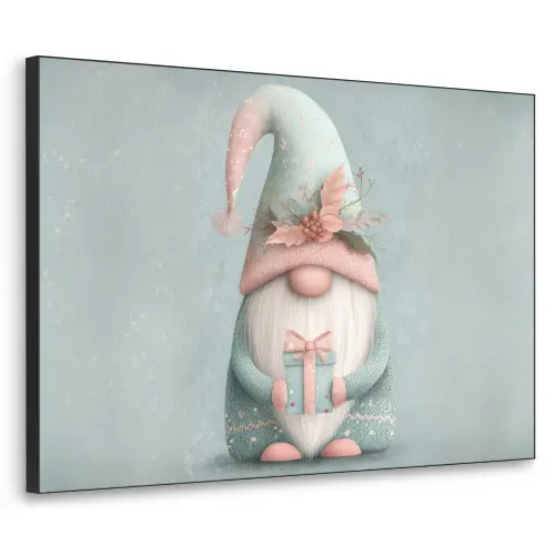 Kerstgnome - Cadeau - Groen Textielframe zwart klein -3d