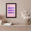 Daddy's - Blauw - Blokletters fotolijst zwart zonder passe partout klein -sfeer5