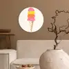 Schepijs - Hoorntje - Illustratie - Minimalistisch Wandcirkel kunststof plaat 5mm dik klein -sfeer1
