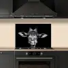 Giraffe - Portret - Dieren - Zwart - Wit keuken achterwand spatscherm klein -sfeer1