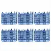 Aquarel - Grachtenpanden - Delfts - Blauw onderzetter kurk middel -3d