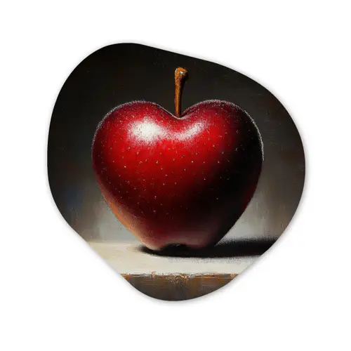 Apple - Hart - Rood Wandcirkel Organisch Plexiglas middel -3d
