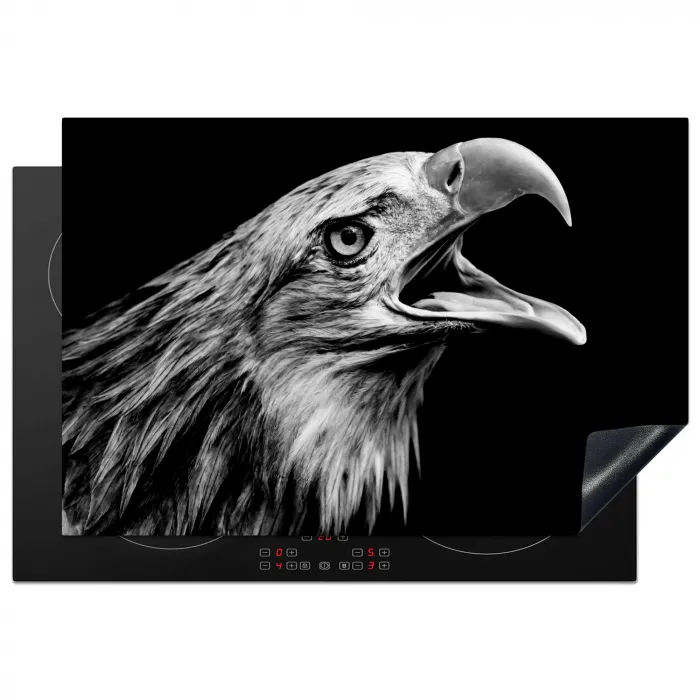Adelaar - Portret - Roofvogels - Zwart - Wit - Vogel Inductie beschermer vinyl 3mm klein -3d
