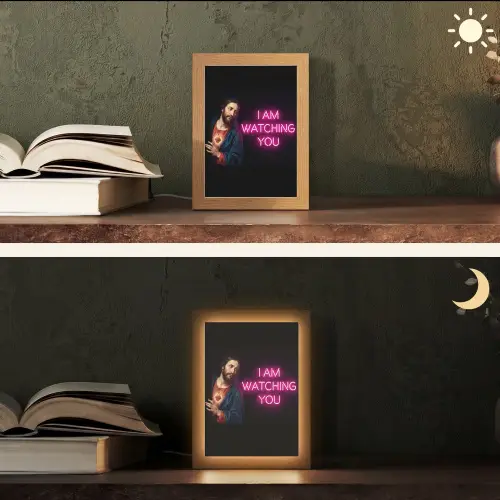 Man - Tekst - Neon Light Box met kabel (Tafellamp) klein -sfeer3