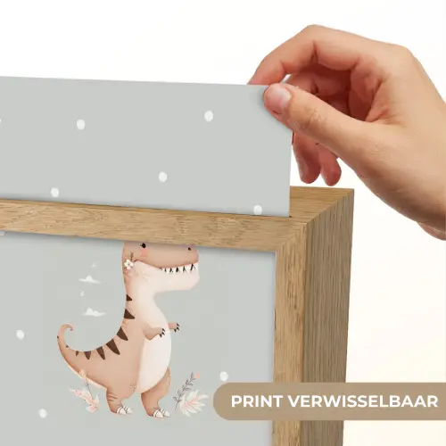 Dino  - Bloemen - Blauw - Stippen Light Box met kabel (Kinderlampje) klein -USP_websiteprintNL